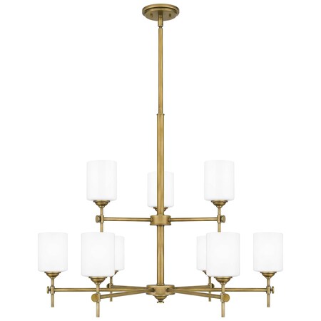 Quoizel Aria 9-Light Weathered Brass Chandelier ARI5034WS